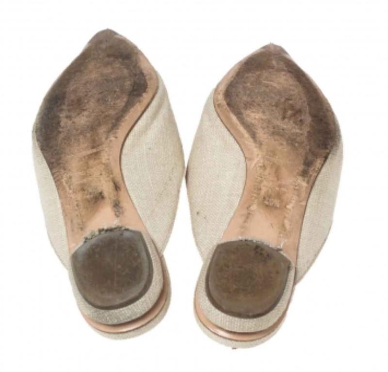 Beige Nicholas Kirkwood Crema Raffia Punta Beya Sandali Muli Piatti Taglia 40.5 in vendita