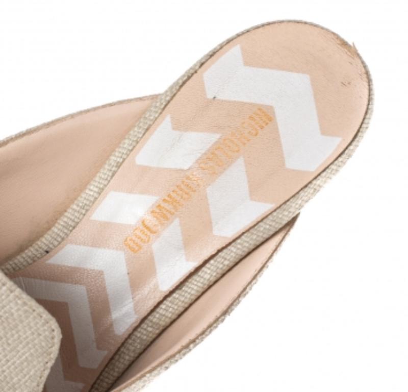 Nicholas Kirkwood Crema Raffia Punta Beya Sandali Muli Piatti Taglia 40.5 in vendita 1