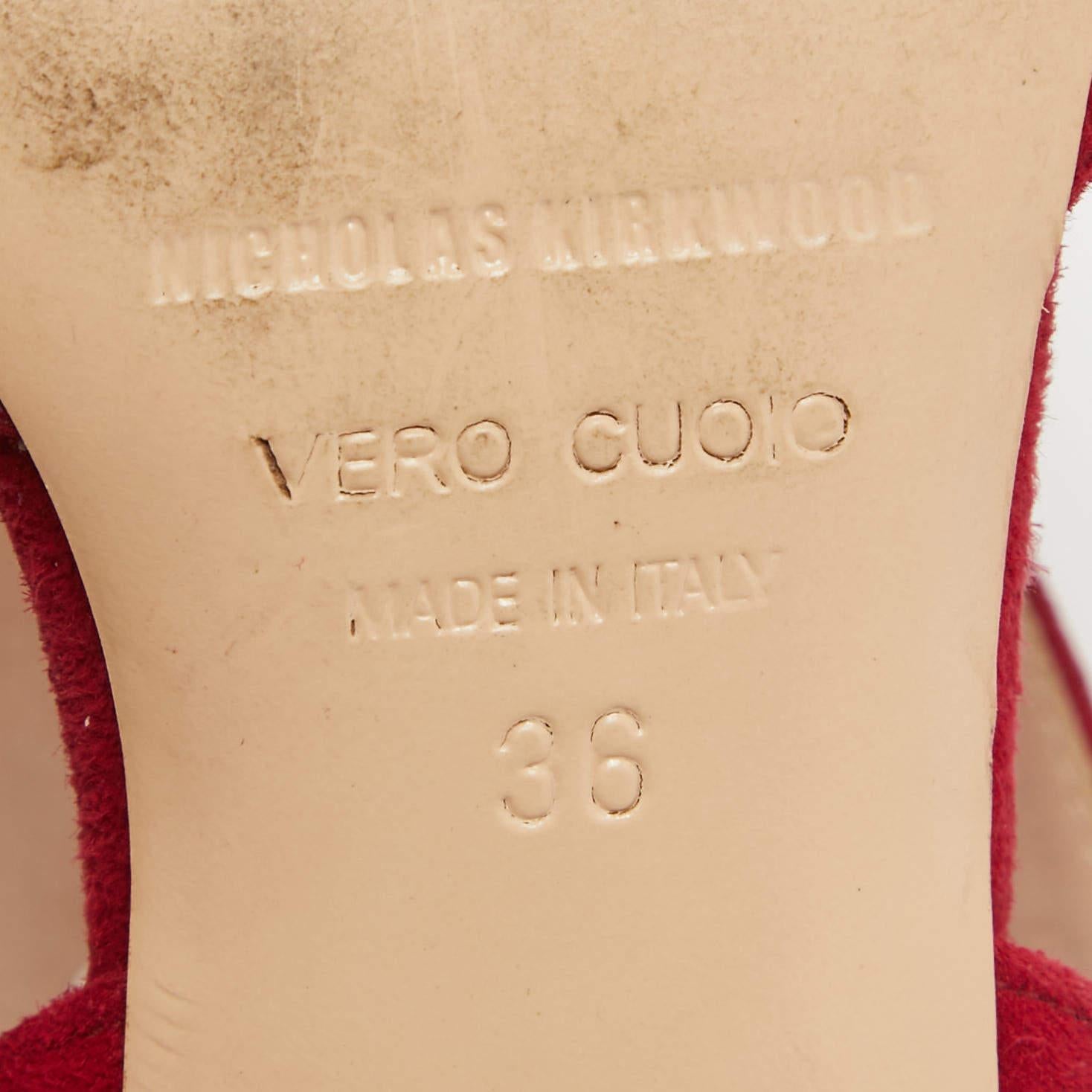Nicholas Kirkwood escarpins Leda rouge foncé taille 36 en vente 3