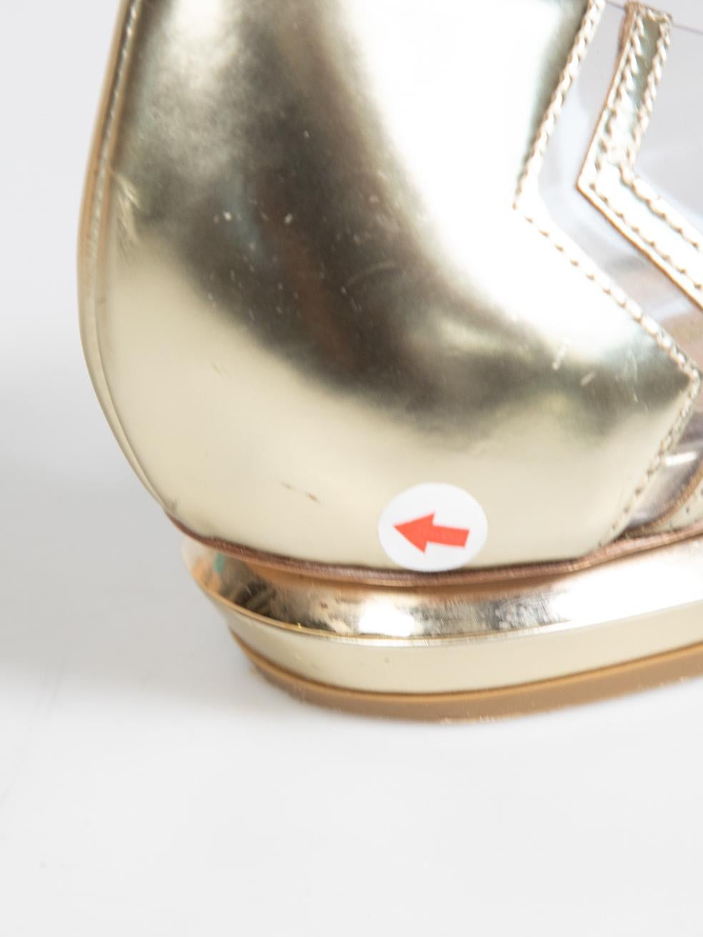 Nicholas Kirkwood Gold PVC Pointed-Toe Flats Size IT 40 3
