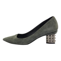 Nicholas Kirkwood Green Suede Studded Pumps Size 39
