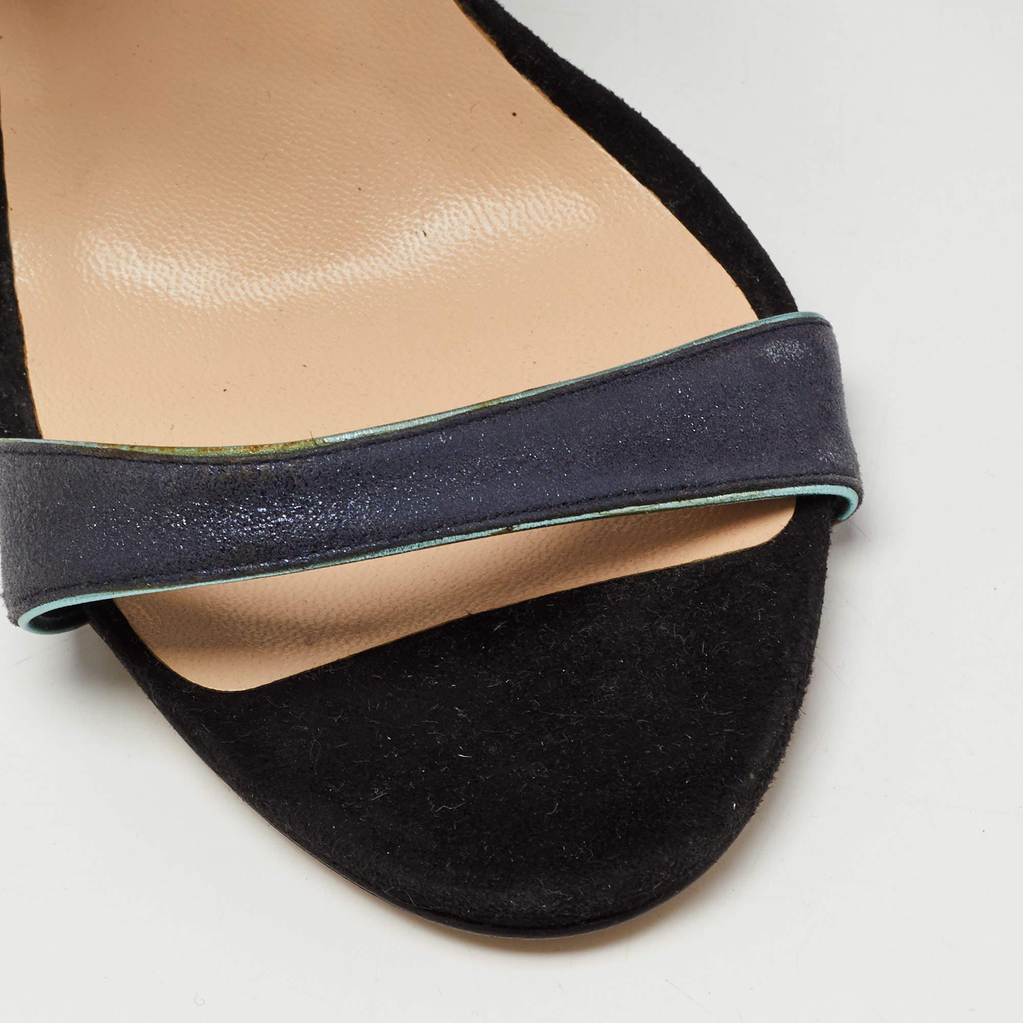 Nicholas Kirkwood Grey /Black Leather Ankle Strap Sandals Size 40 For Sale 2