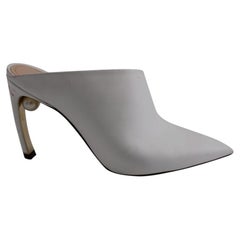Nicholas Kirkwood Heeled Mules with Pearl in White Leather