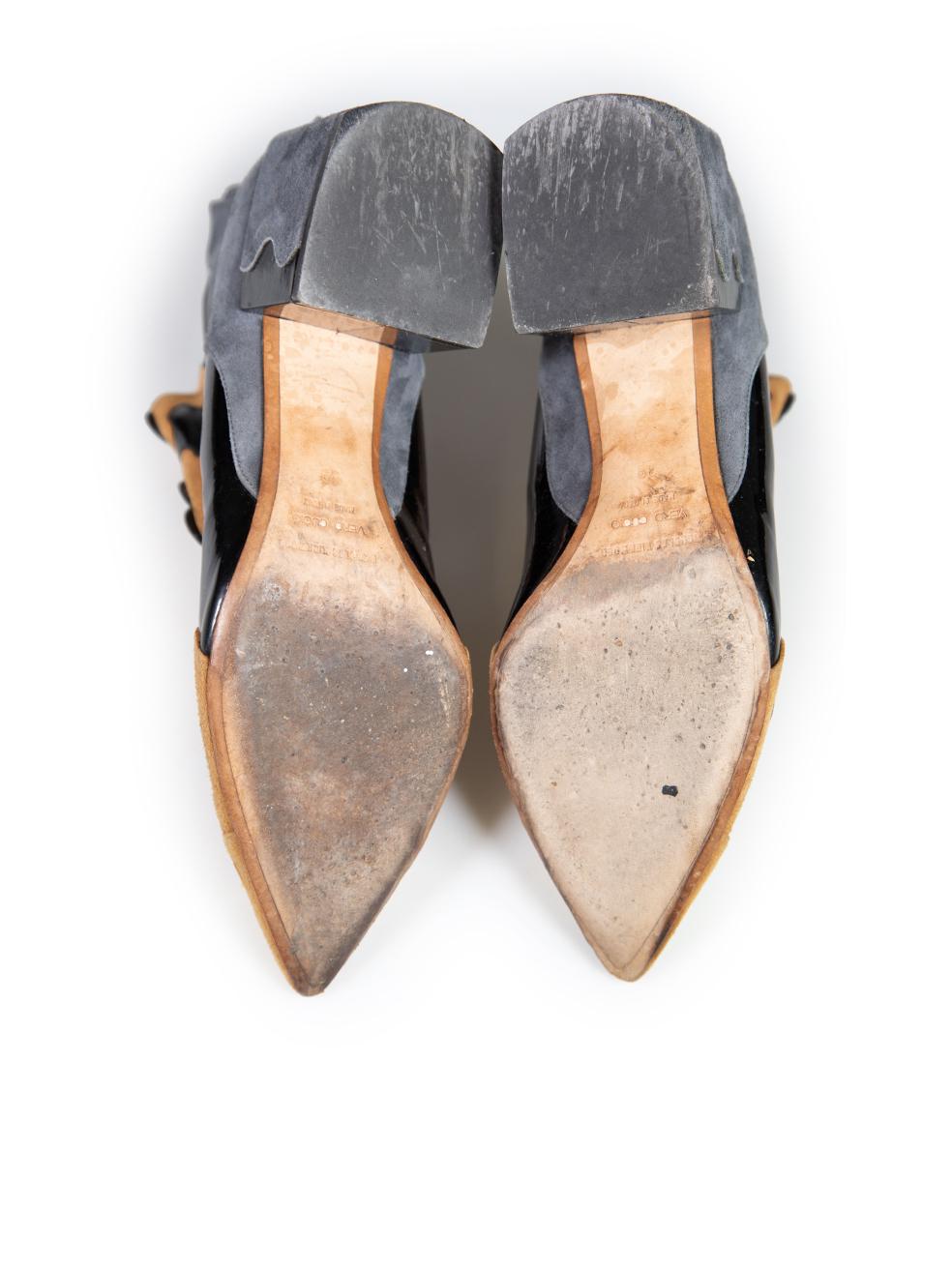 Nicholas Kirkwood Leather Panelled Ankle Boots Size IT 39 In Good Condition For Sale In London, GB