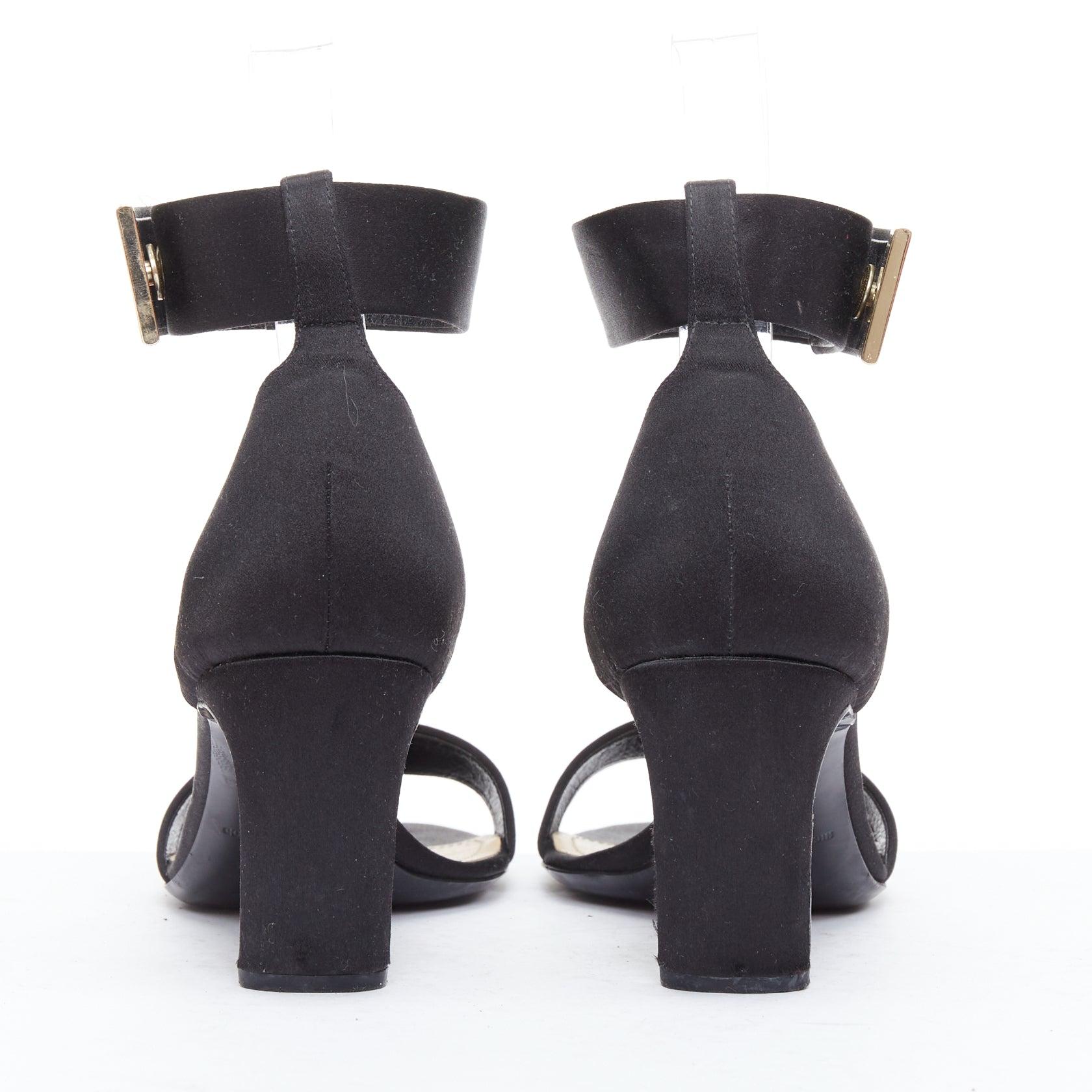 Women's NICHOLAS KIRKWOOD Lola cream pearl heel black satin sandals EU38 For Sale