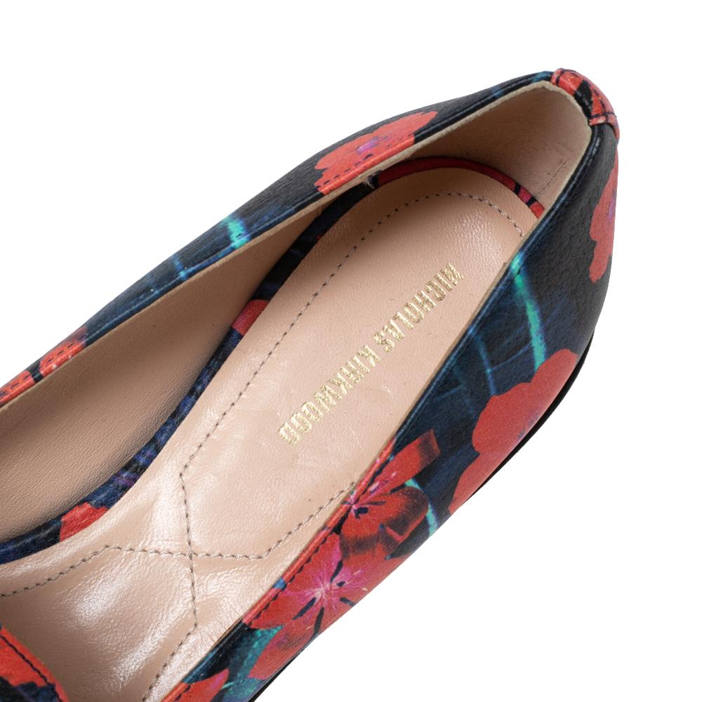 Nicholas Kirkwood Multicolor Floral Print Alona Pointed Toe Loafers Size 39.5 2