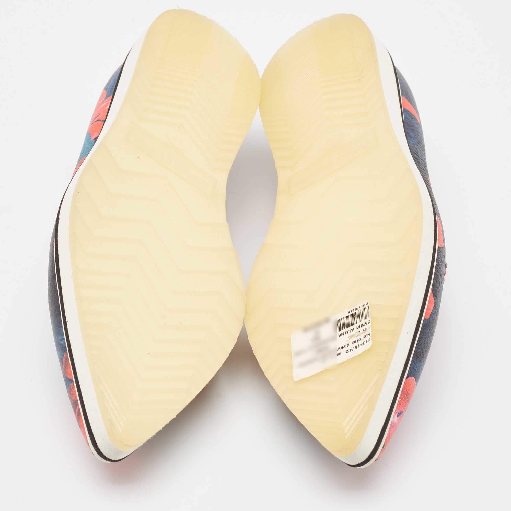 Nicholas Kirkwood Multicolor Floral Print Leather Alona Smoking Slipper Size 37 For Sale 1