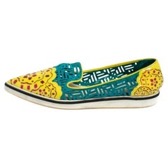 Nicholas Kirkwood Multicolor Patent Leather And Suede Slip On Sneakers Size 37