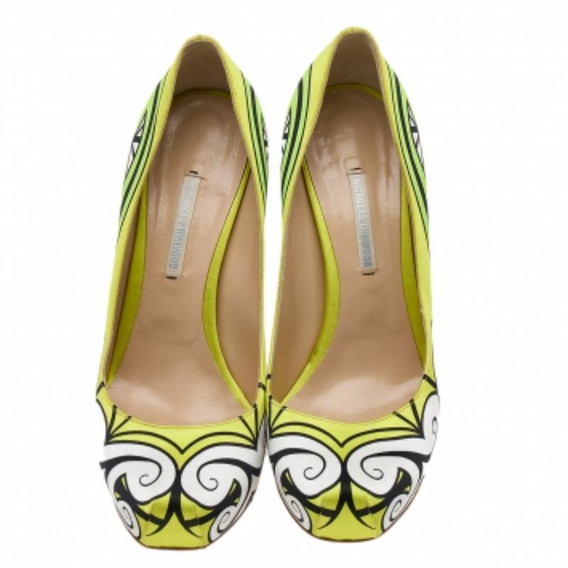 Nicholas Kirkwood - Pumps in raso multicolore misura 38 in vendita 2