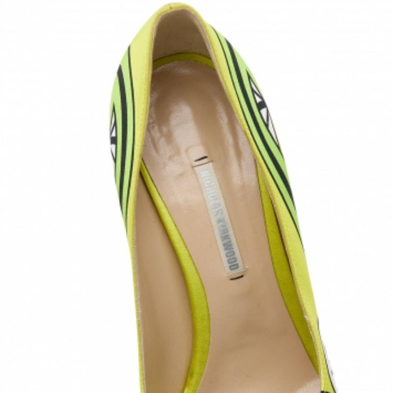 Nicholas Kirkwood - Pumps in raso multicolore misura 38 in vendita 3