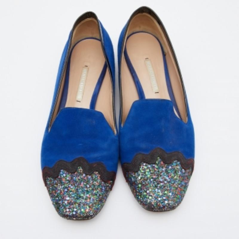 Nicholas Kirkwood Multicolor Suede And Glitter Smoking Slippers Size 38 For Sale 2