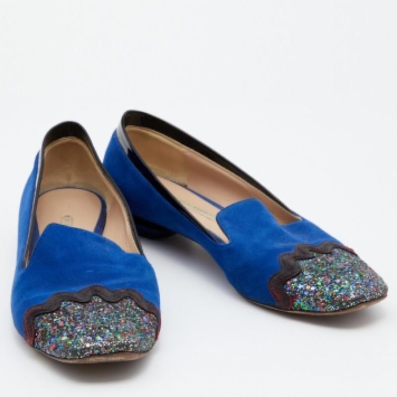 Nicholas Kirkwood Multicolor Suede And Glitter Smoking Slippers Size 38 For Sale 3