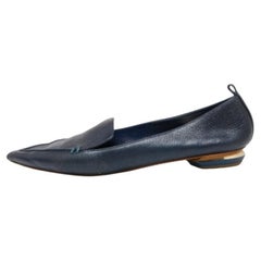 Nicholas Kirkwood Mocassini a punta Beya in pelle blu navy taglia 41