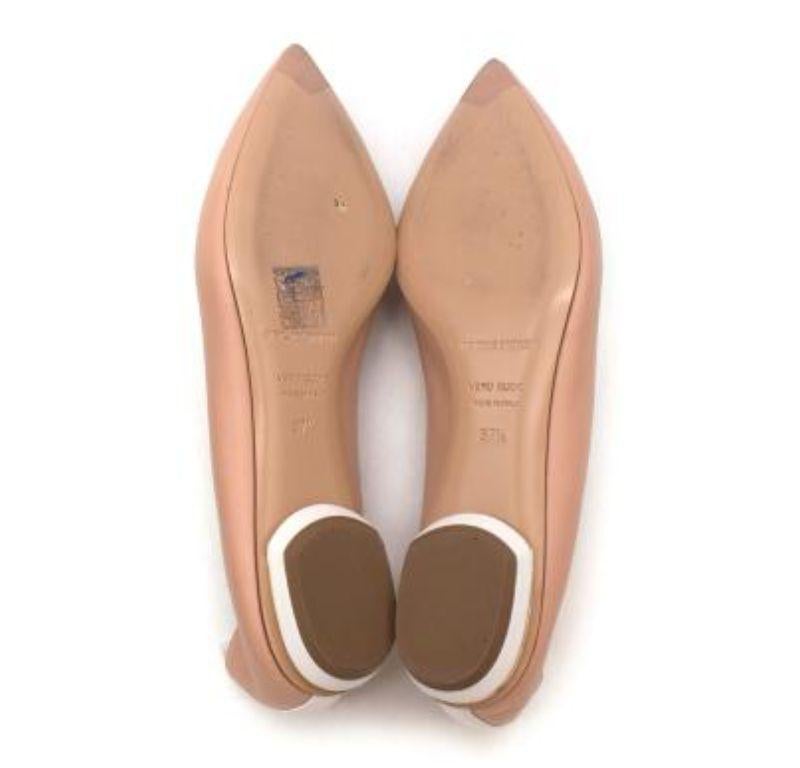 Nicholas Kirkwood Nude and White Leather Beya Pointed Toe Pumps For Sale 2