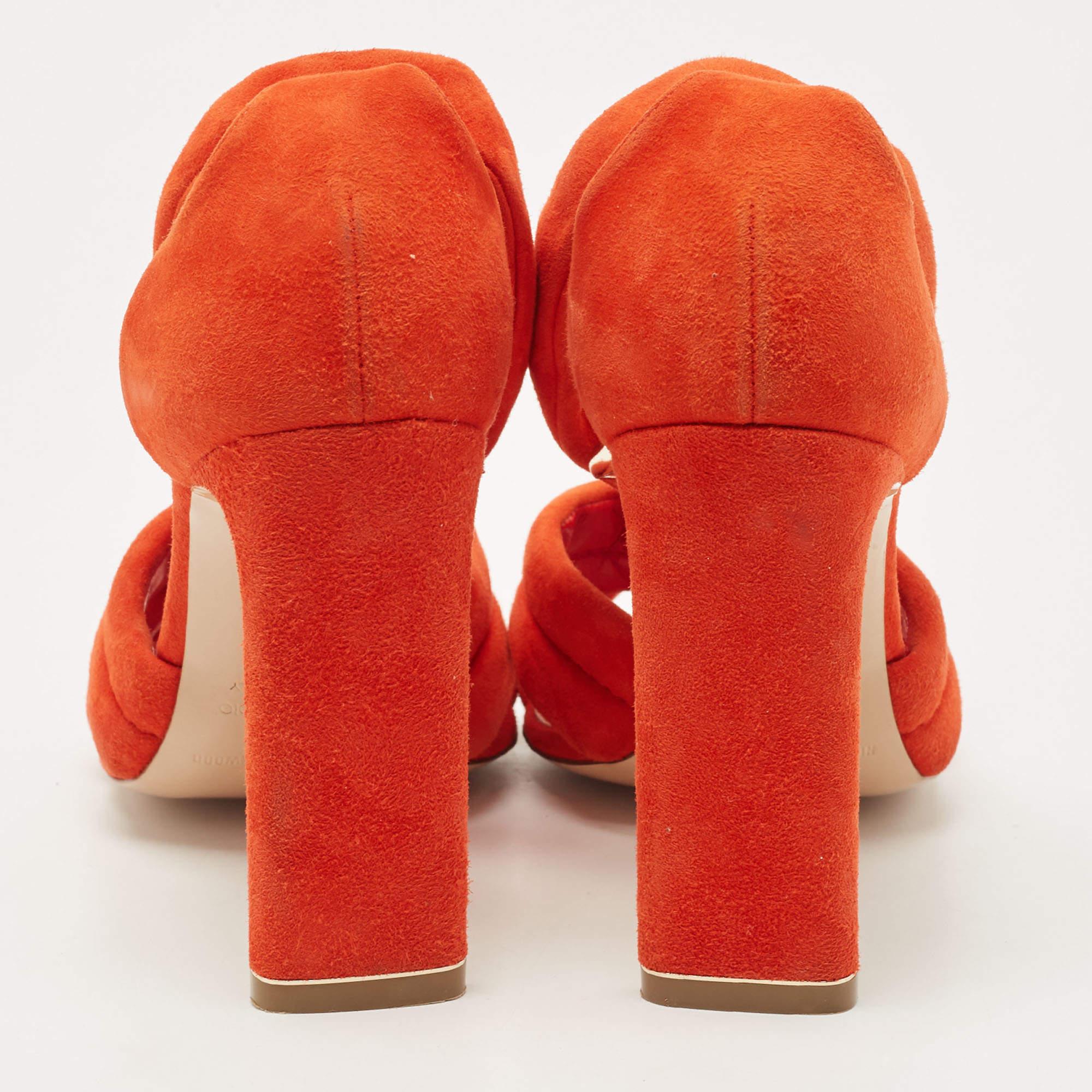 Donna Nicholas Kirkwood Sandali Ziggy in pelle scamosciata arancione misura 37,5 in vendita
