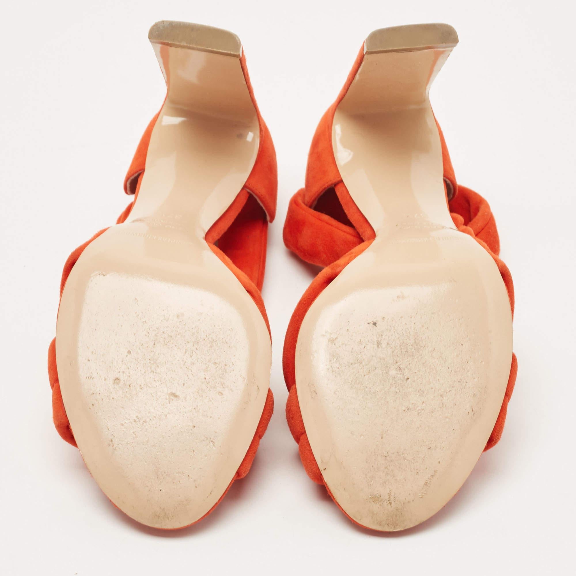 Nicholas Kirkwood Sandali Ziggy in pelle scamosciata arancione misura 37,5 in vendita 1