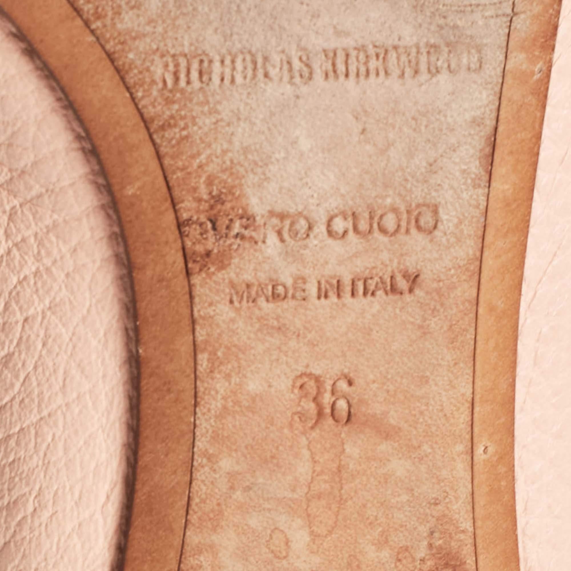 Nicholas Kirkwood Pink Leather Beya Loafers Size 36 For Sale 2