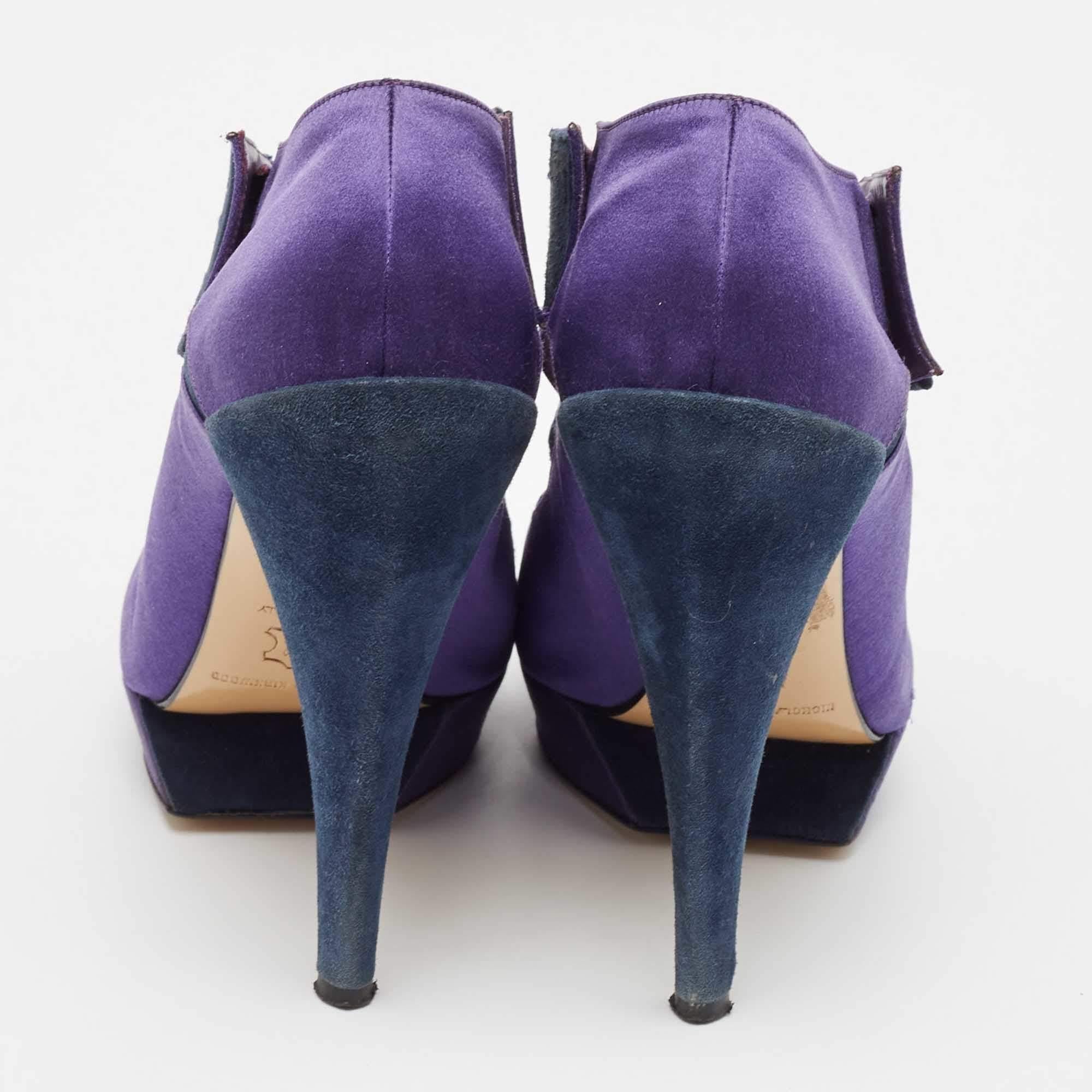 Nicholas Kirkwood Purple/Black Satin and Velvet Ankle Strap Sandals Size 38 For Sale 1