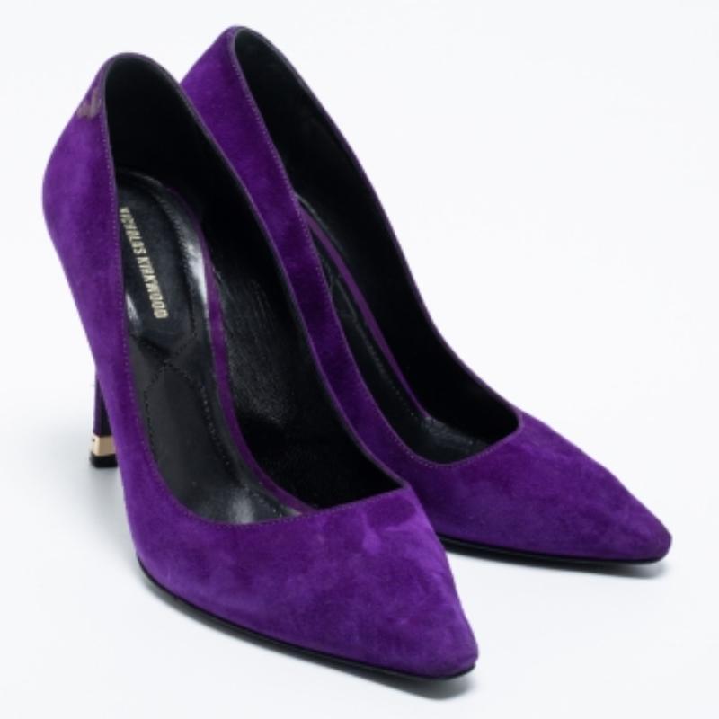 Nicholas Kirkwood Lila Wildleder Pumps mit spitzer Zehe Größe 38 (Violett) im Angebot