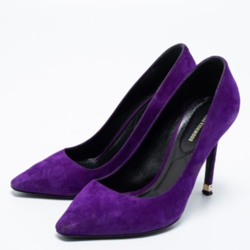 Nicholas Kirkwood Lila Wildleder Pumps mit spitzer Zehe Größe 38 im Zustand „Gut“ im Angebot in Dubai, Al Qouz 2