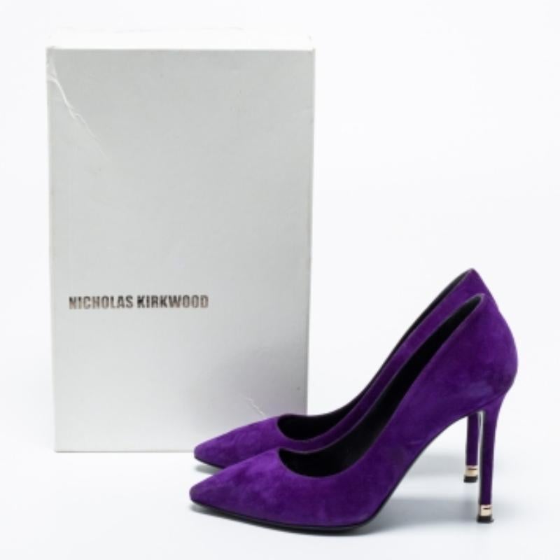 Nicholas Kirkwood Lila Wildleder Pumps mit spitzer Zehe Größe 38 im Angebot 4