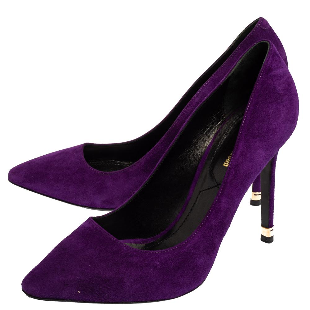 Nicholas Kirkwood Purple Suede Pumps Size 39.5 In Good Condition In Dubai, Al Qouz 2