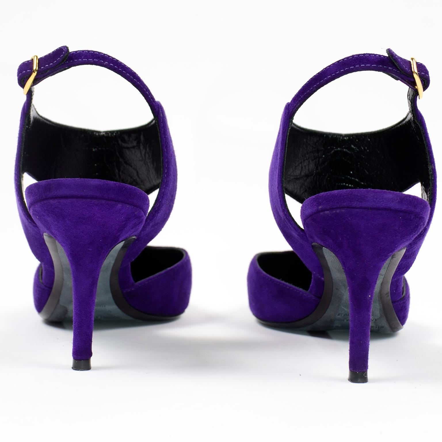 Nicholas Kirkwood Chaussures à bout pointu en daim violet avec talons Pour femmes en vente