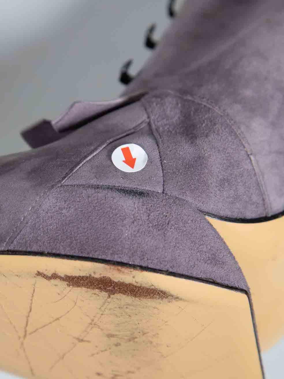 Nicholas Kirkwood - Stivaletti con cerniera in pelle scamosciata viola Taglia IT 41 in vendita 5