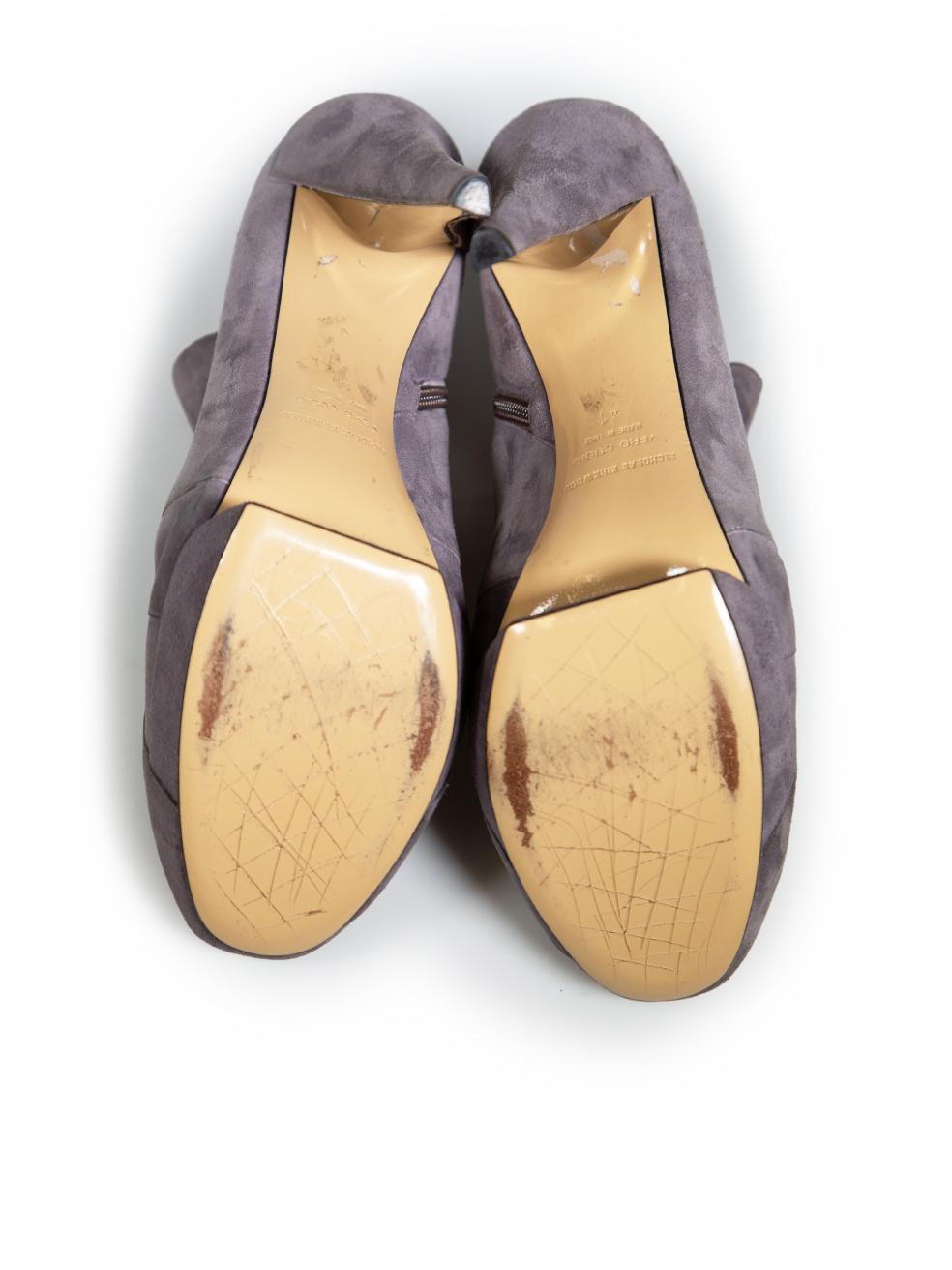 Nicholas Kirkwood - Bottines à fermeture éclair en daim violet, taille IT 41 Bon état - En vente à London, GB