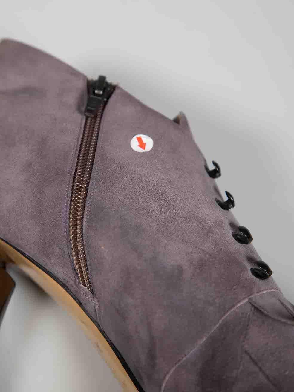 Nicholas Kirkwood - Stivaletti con cerniera in pelle scamosciata viola Taglia IT 41 in vendita 3