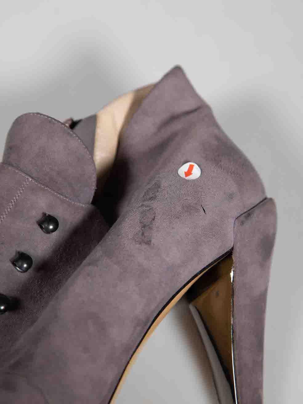 Nicholas Kirkwood - Stivaletti con cerniera in pelle scamosciata viola Taglia IT 41 in vendita 4