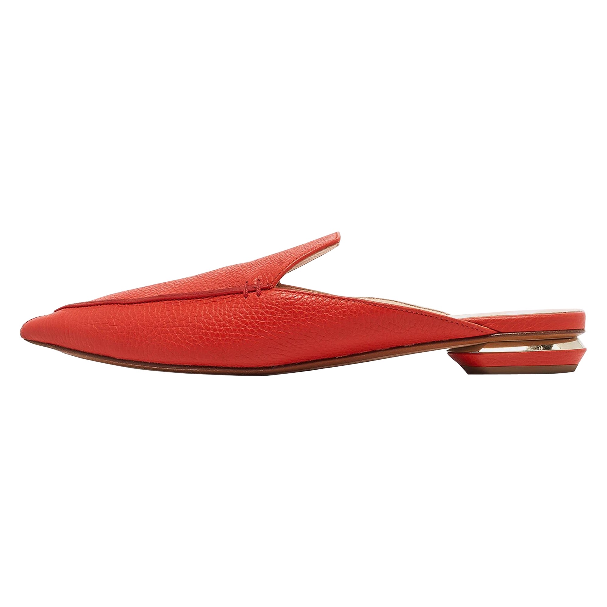 Nicholas Kirkwood Red Leather Beya Pointed Toe Mules Size 41
