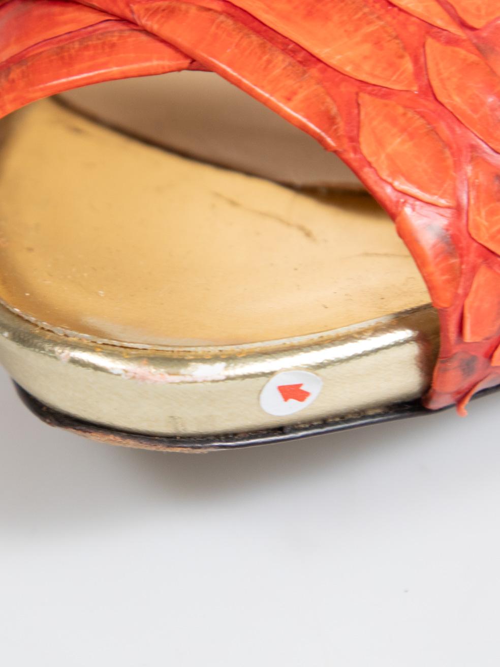 Nicholas Kirkwood Red Python Leather Heels Size IT 38 1