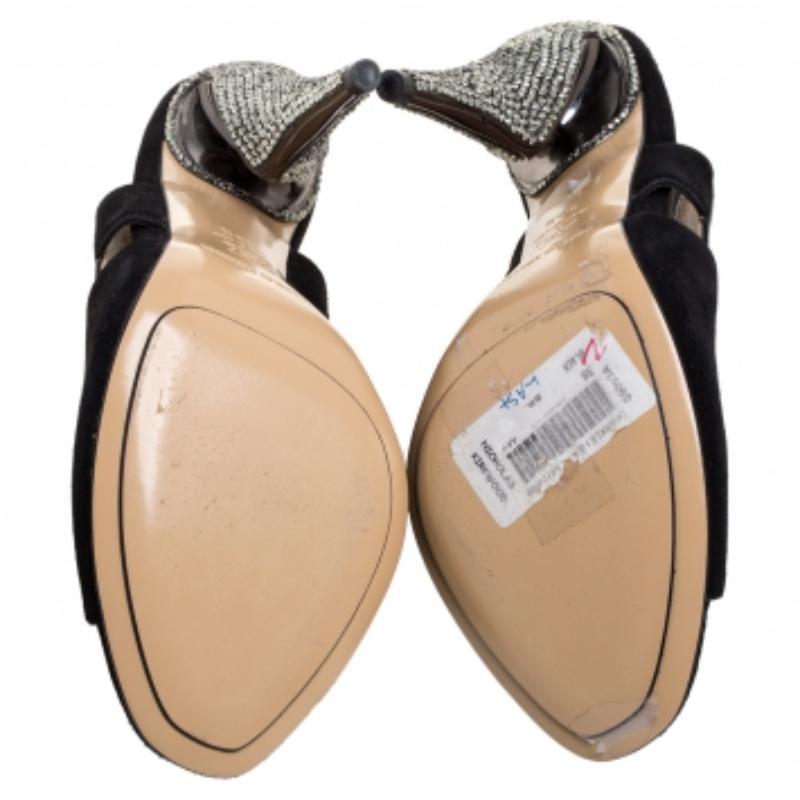 Nicholas Kirkwood Suede And Embossed Leather Cutout Slingback Sandals Size 39.5 For Sale 2