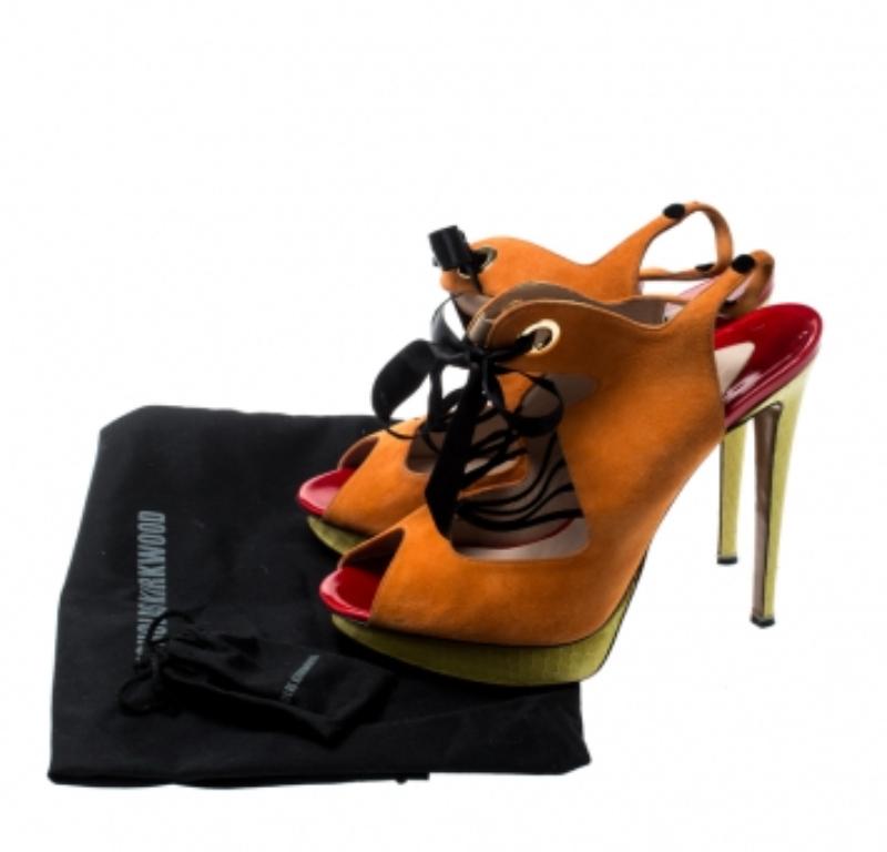 Nicholas Kirkwood Suede Elaphe Python Cut Out Platform Slingback Sandals Size 38 (Sandales à talons compensés en daim Elaphe Python) en vente 3