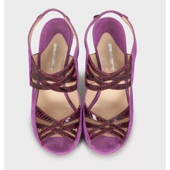 Nicholas Kirkwood Sandalen aus Wildleder und Schlangenhaut Größe 36