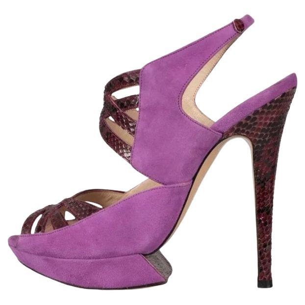 Sandalias de ante y piel de serpiente Nicholas Kirkwood talla 36