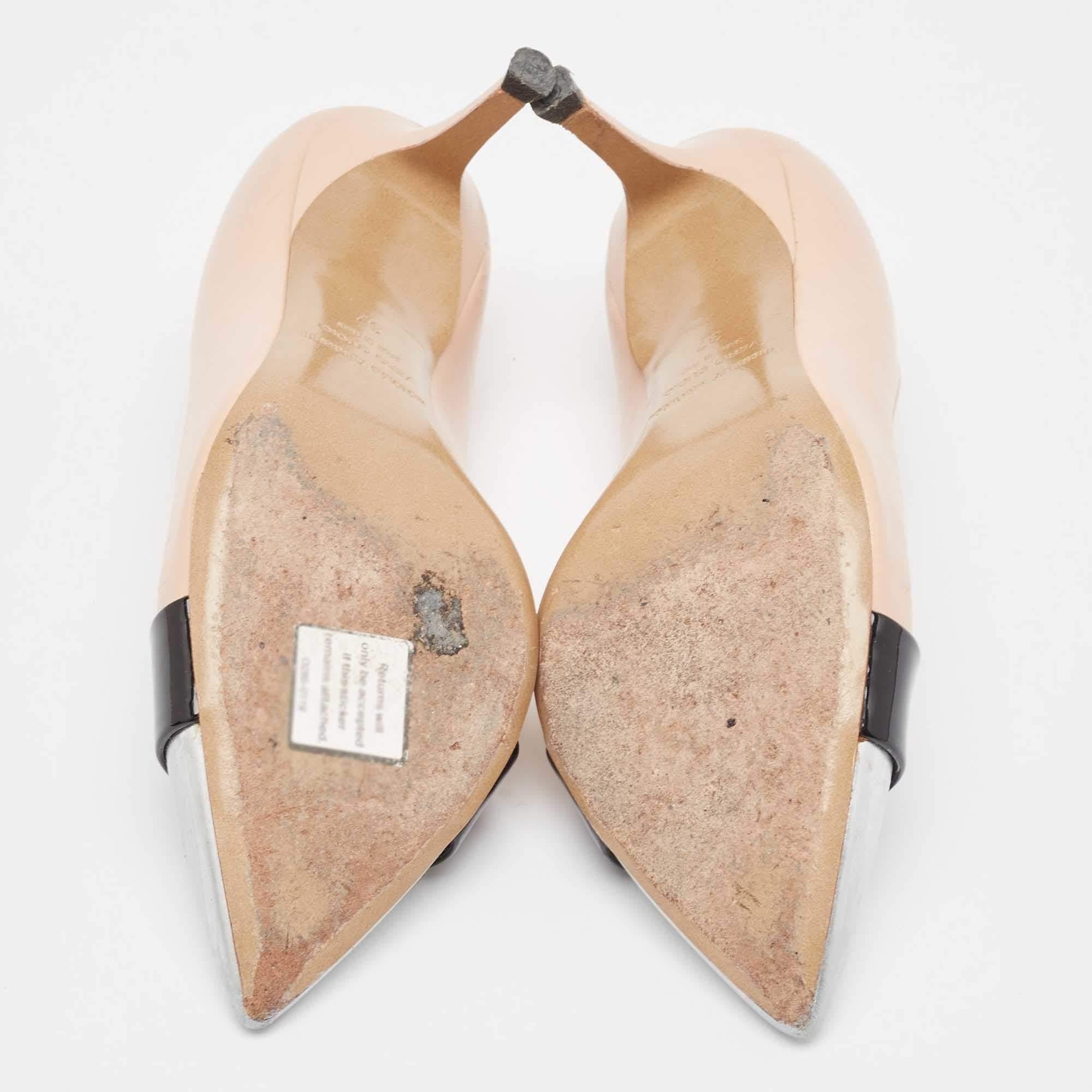 Nicholas Kirkwood Tricolor Leather and Patent Pointed Toe Pumps Size 37 For Sale 1
