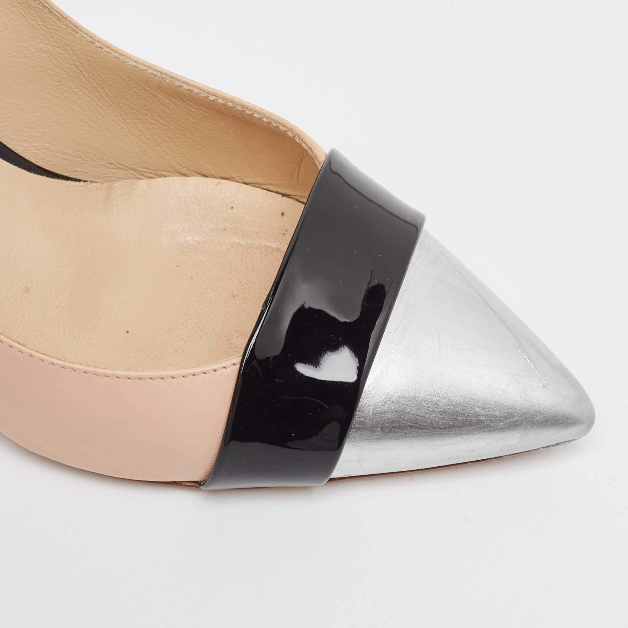 Nicholas Kirkwood Tricolor Leather and Patent Pointed Toe Pumps Size 37 For Sale 3