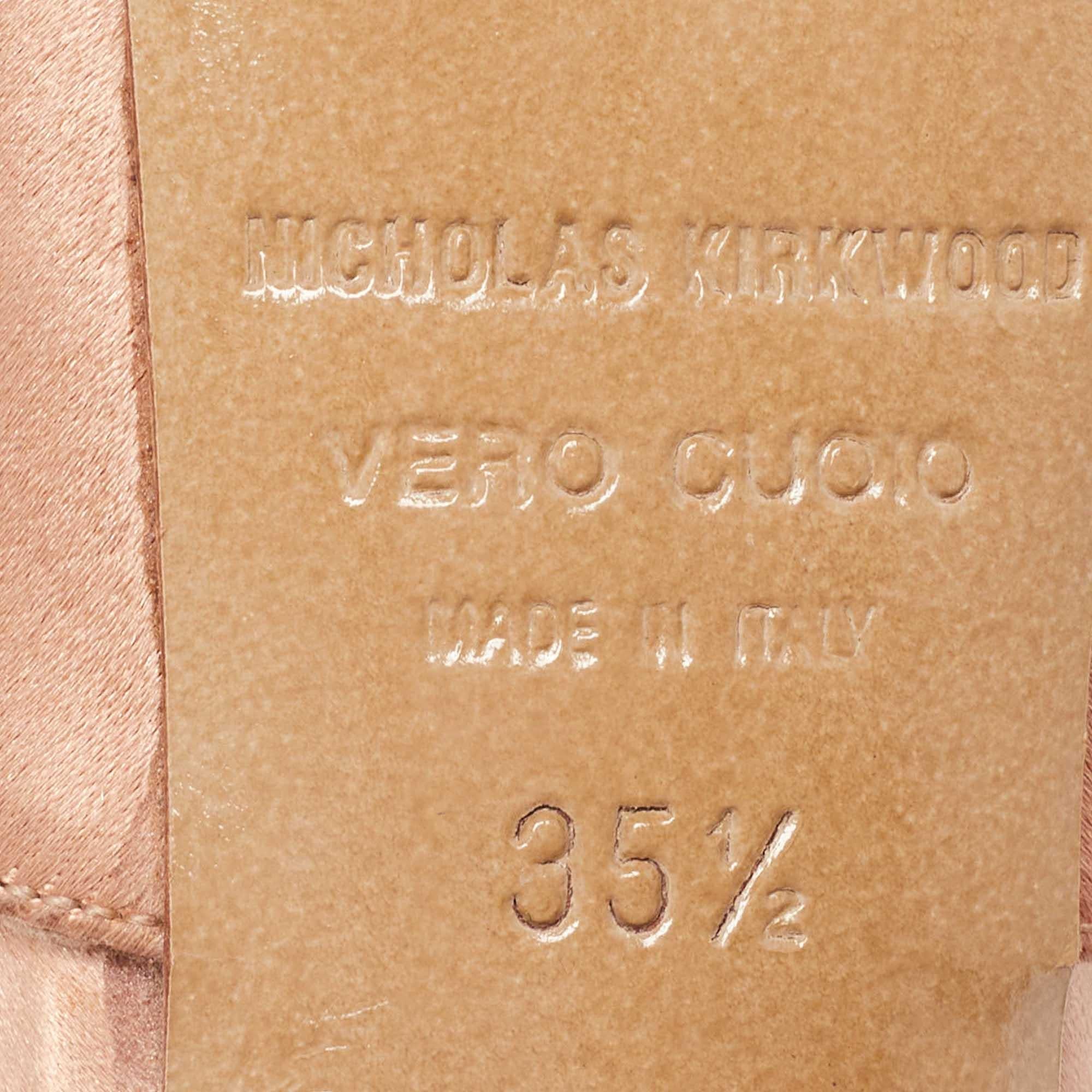 Nicholas Kirkwood Sandali in pelle e raso tricolore Misura 35,5 in vendita 3