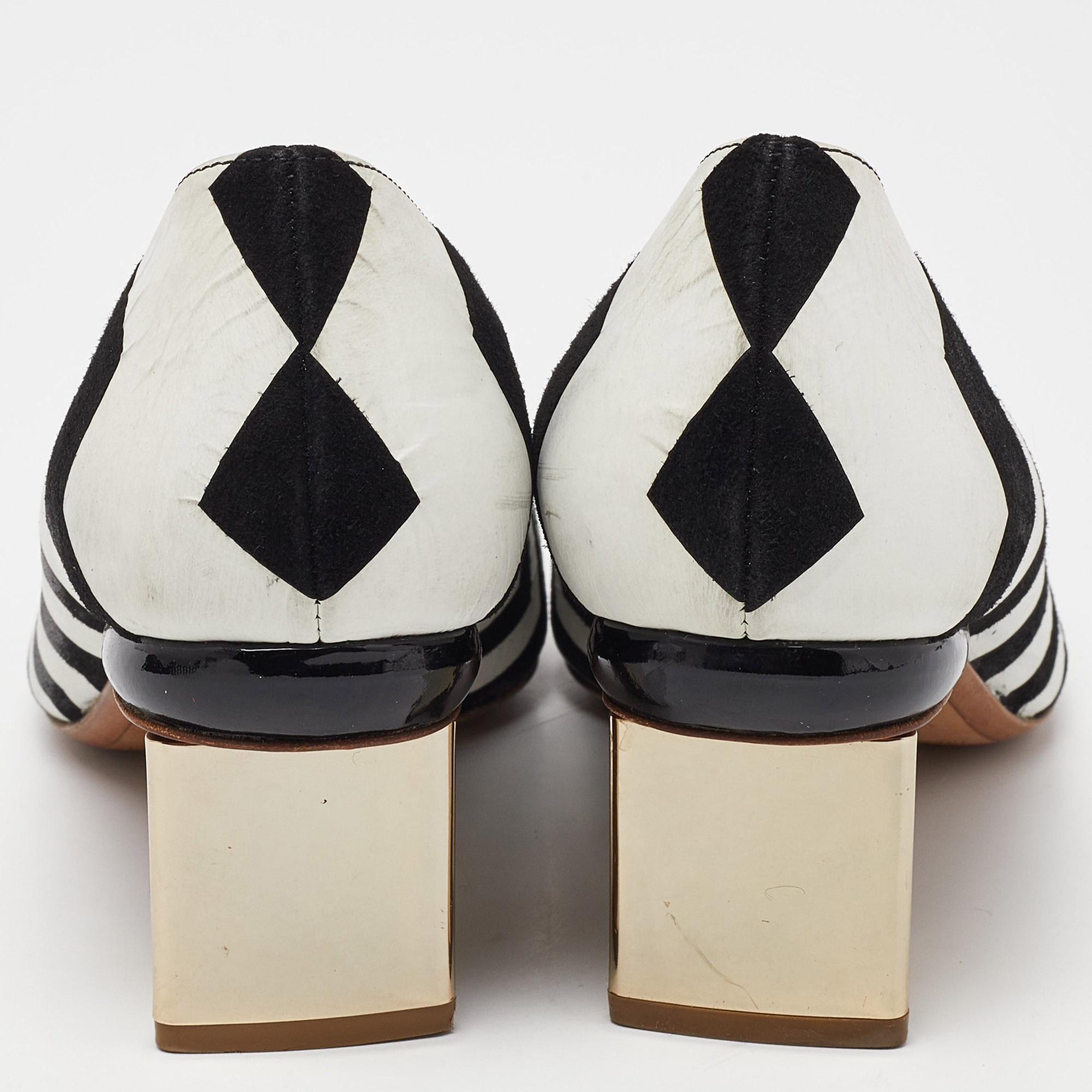 De las mujeres Nicholas Kirkwood Blanco/Negro Ante Punta Tacón Bloque Bombas Talla 37 en venta