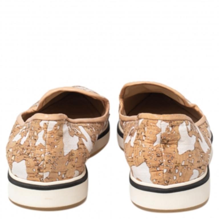 Nicholas Kirkwood Weiße Slip On Turnschuhe aus Kork und Stoff mit spitzer Zehe Größe 39 Damen