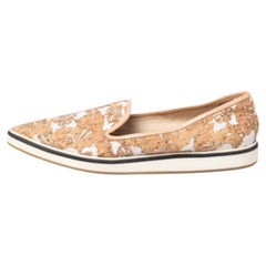 Nicholas Kirkwood Zapatillas blancas de corcho y tela con puntera puntiaguda Slip On Talla 39