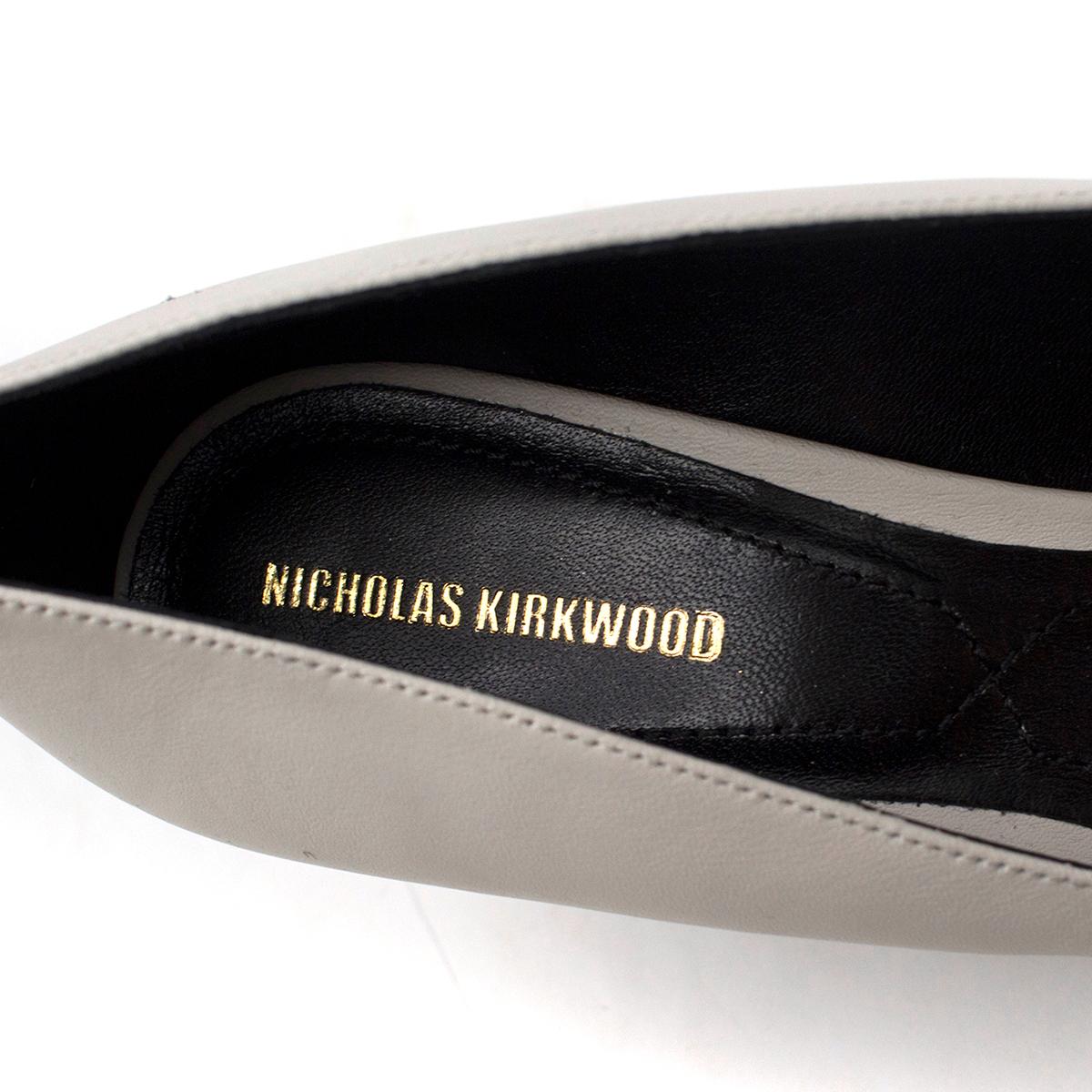 Nicholas Kirkwood White Leather Embellished Pumps 37 3