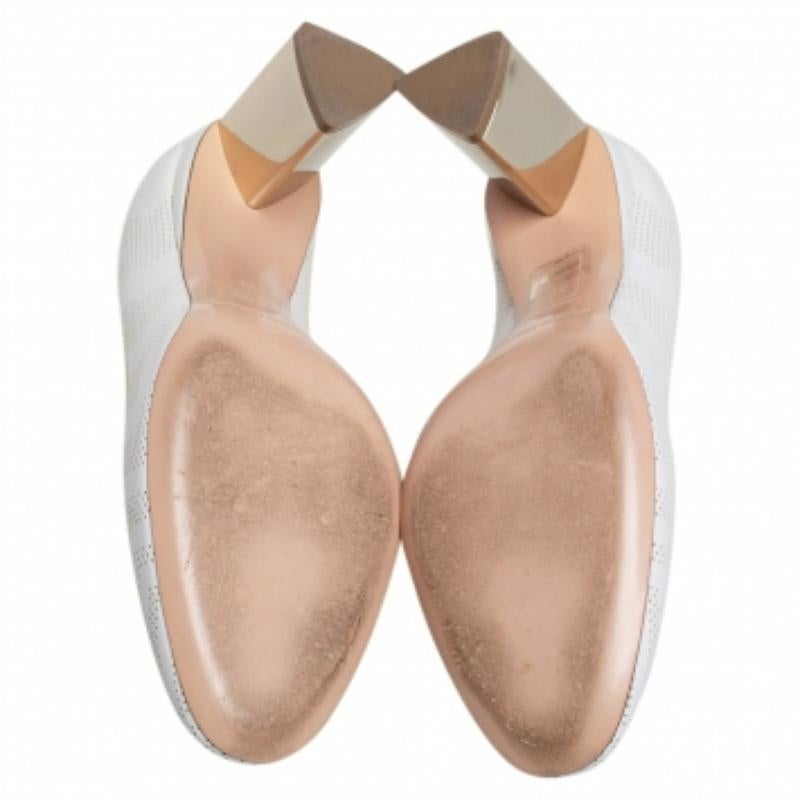 Nicholas Kirkwood Weiß Perforierte Briona Prism Pumps aus Leder Größe 37 1
