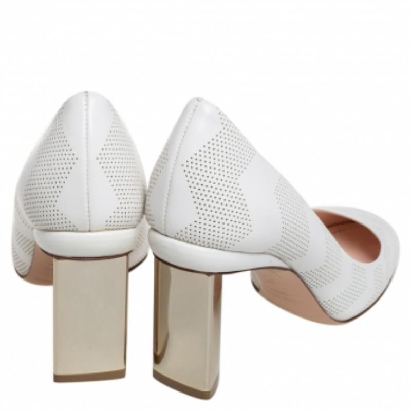 Nicholas Kirkwood Weiß Perforierte Briona Prism Pumps aus Leder Größe 37 3