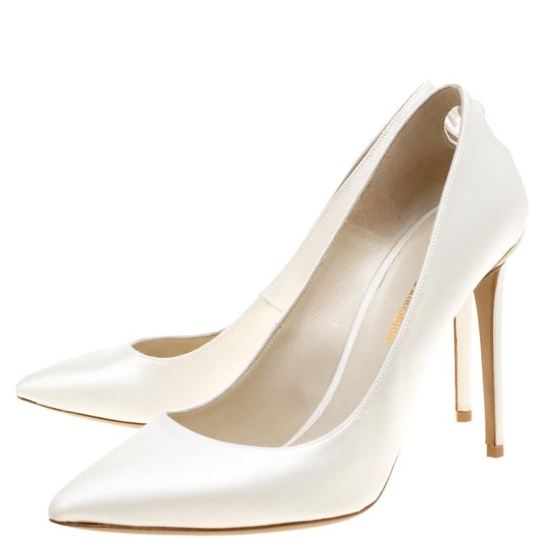 satin white heels