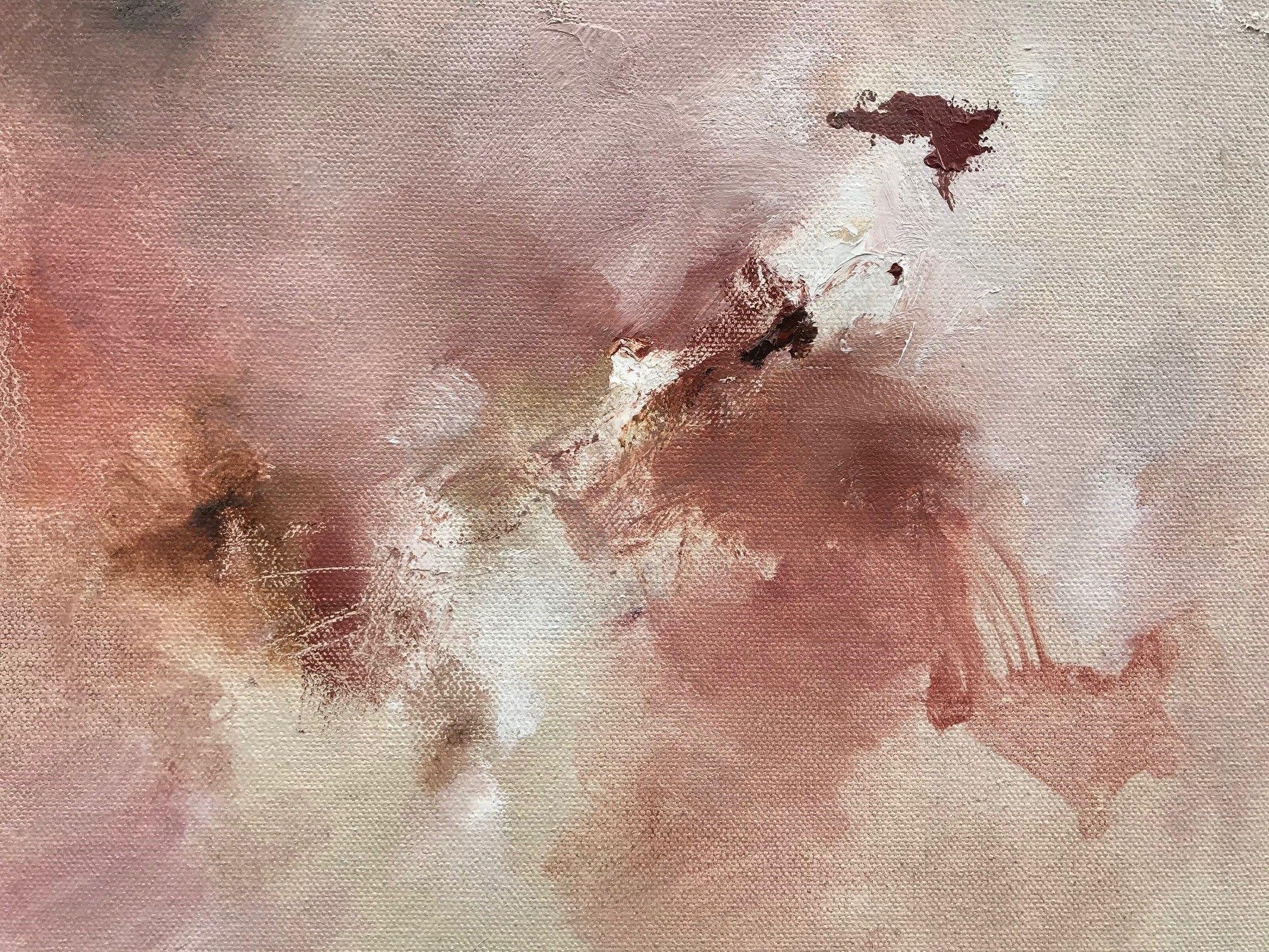 Caldera, Painting, Oil on Canvas - Beige Abstract Painting by Nicholas Kriefall