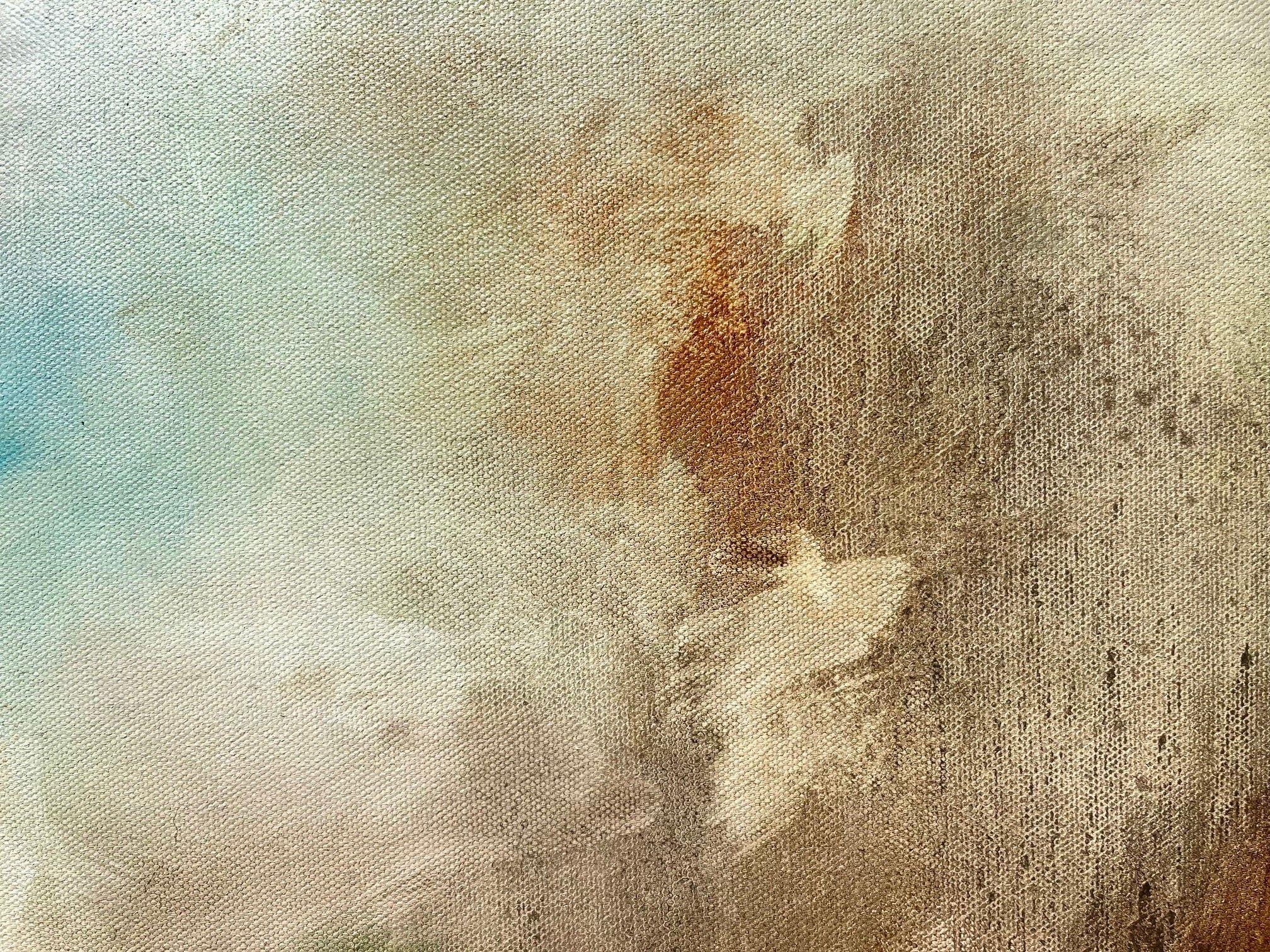 Custodie per l'infanzia I: Torrente, Pittura, Olio su tela - Abstract Painting Grigio di Nicholas Kriefall