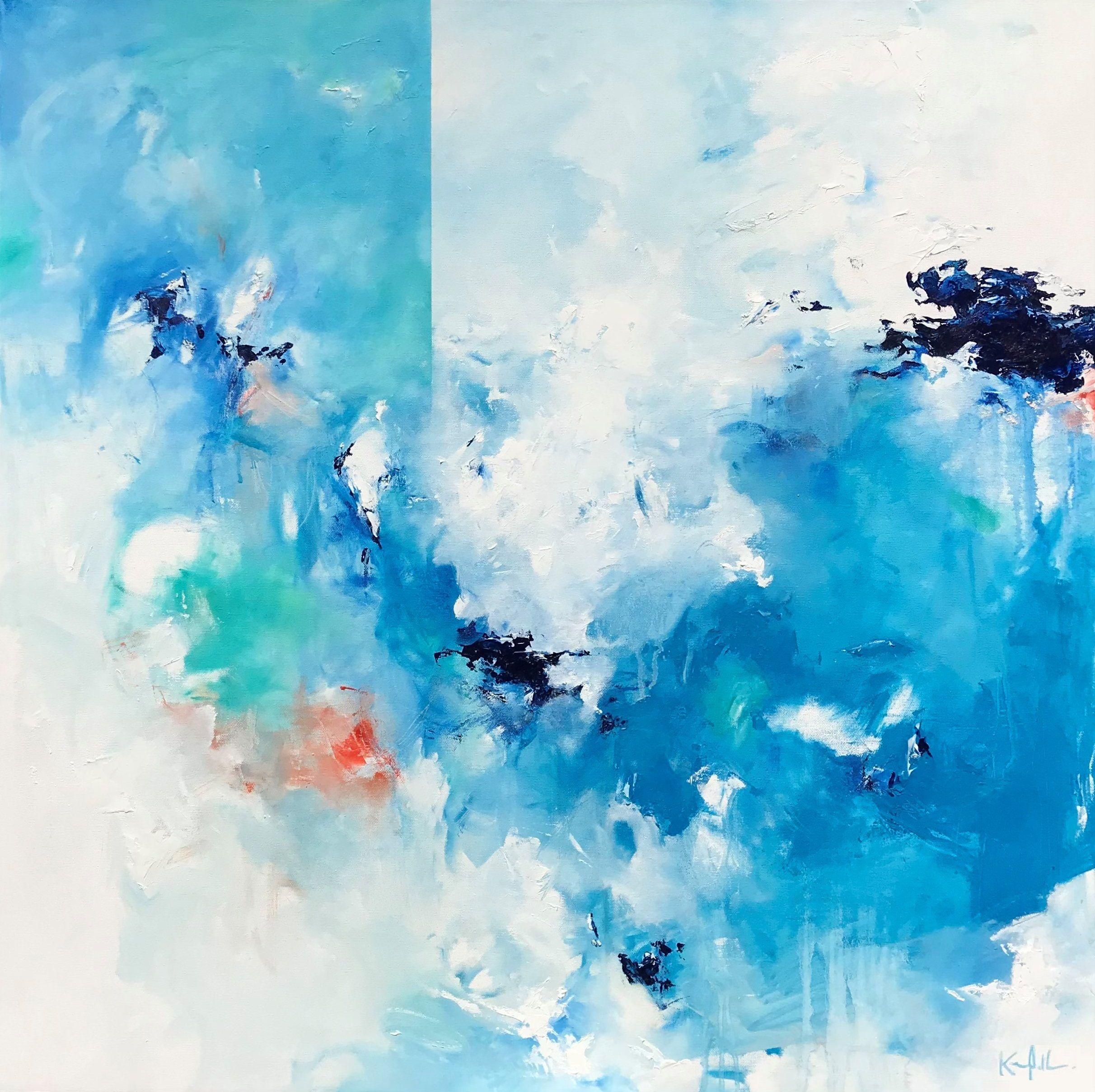 Nicholas Kriefall Abstract Painting - Freedive, Painting, Oil on Canvas